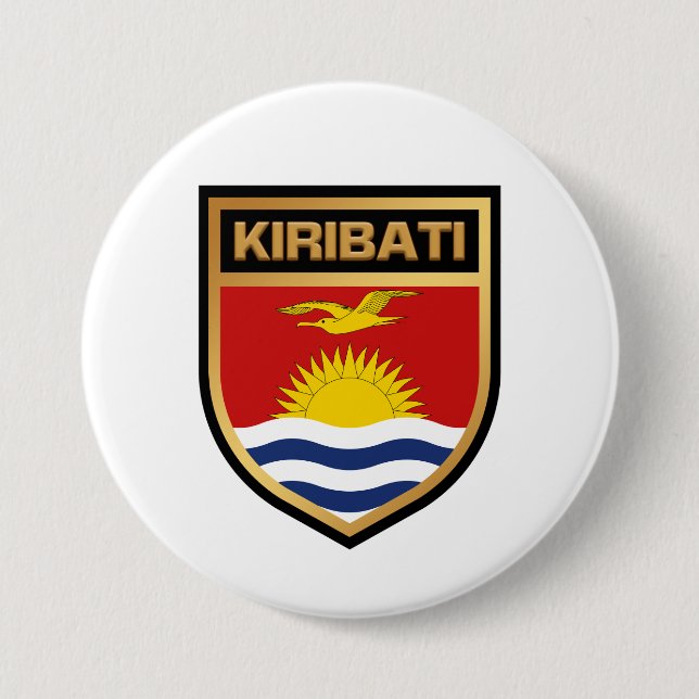 Kiribati Flag Shield Button (Front)