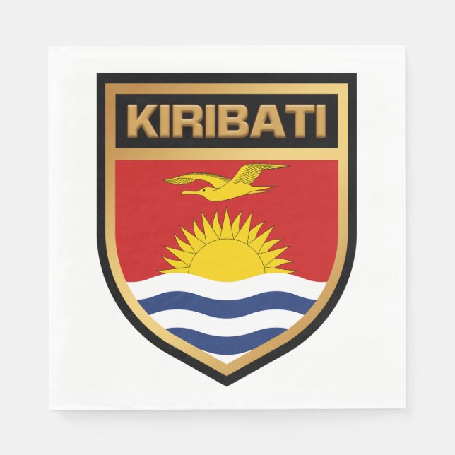Kiribati Flag Shield Napkins (Front)