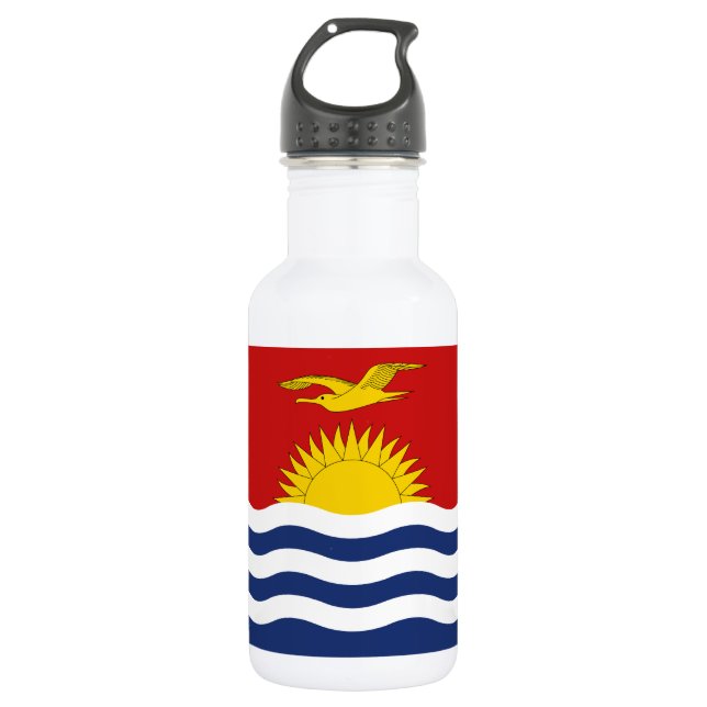 Kiribati Flag Stainless Steel Water Bottle (Front)
