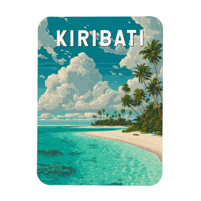Kiribati Illustration Travel Art Vintage Magnet (Vertical)