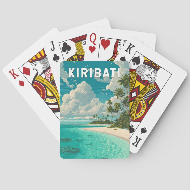 Kiribati Illustration Travel Art Vintage Poker Cards (Back)