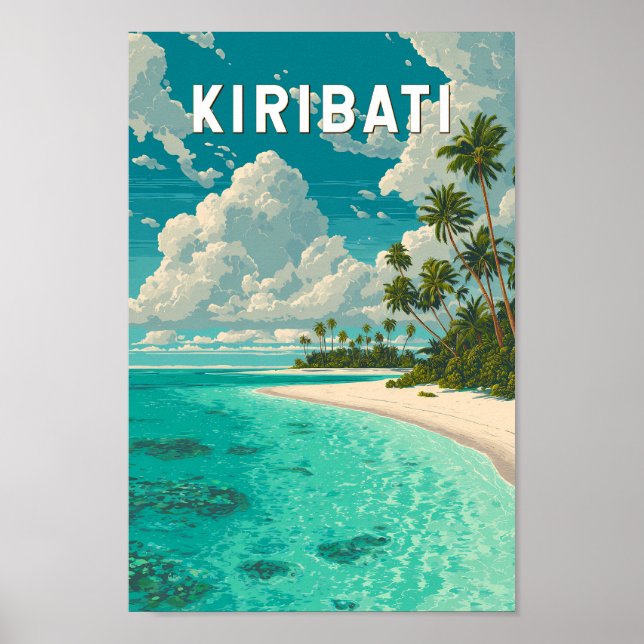 Kiribati Illustration Travel Art Vintage Poster (Front)