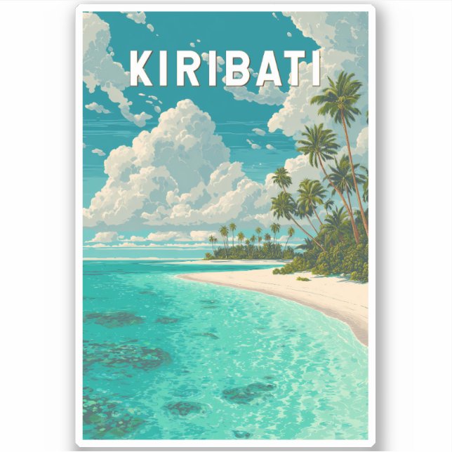 Kiribati Illustration Travel Art Vintage Sticker (Front)