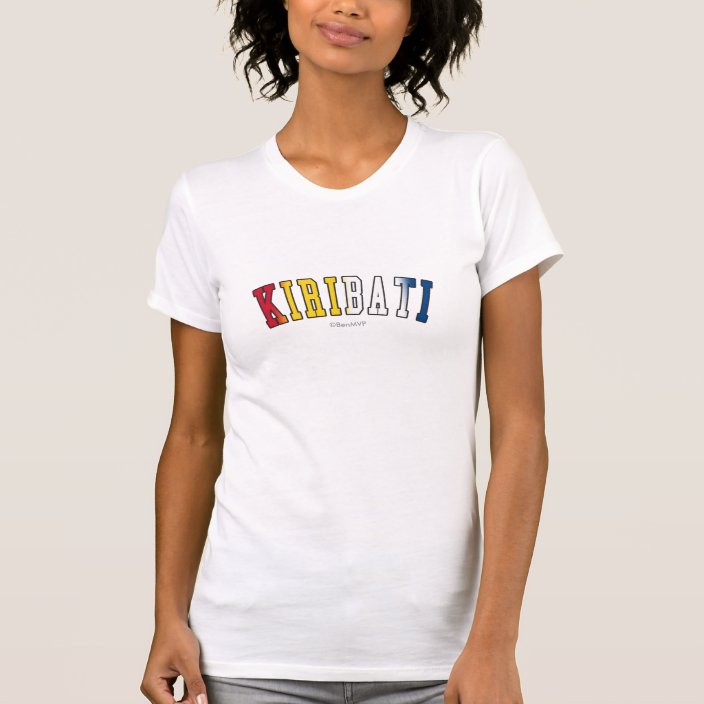 Kiribati in National Flag Colors Tee Shirt