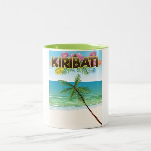 Kiribati Island travel poster Two_Tone Coffee Mug