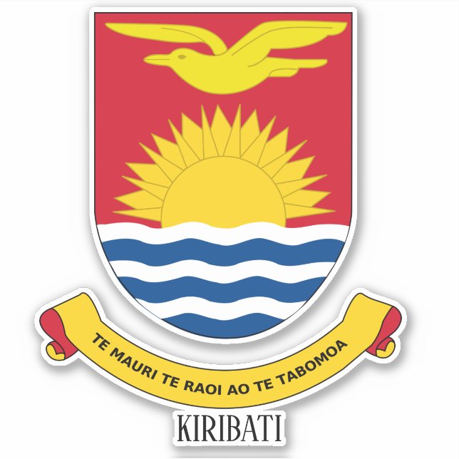 Kiribati National Coat Of Arms Patriotic Sticker (Front)
