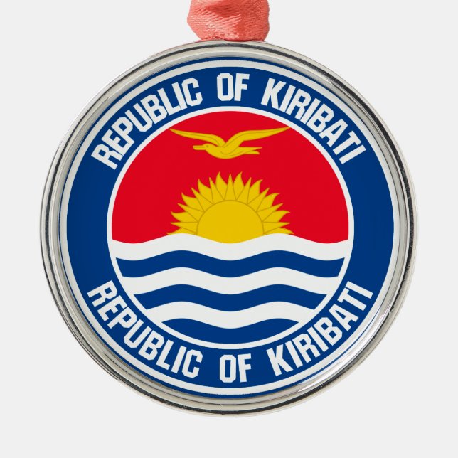 Kiribati Round Emblem Metal Ornament (Front)