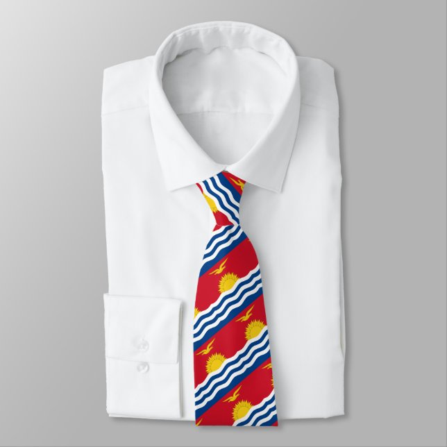 Kiribati Ties, fashion Kiribati Flag, business Neck Tie (Tied)