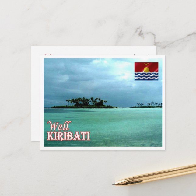 Kiribati - Well - Sea View - Postcard (Front/Back In Situ)