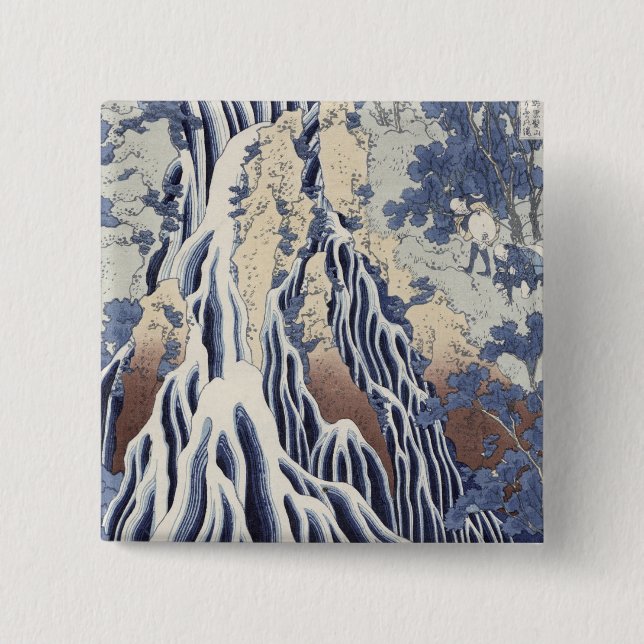 Kirifuri Fall on Kurokami Mount Button (Front)