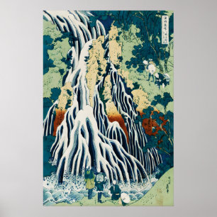 Kirifuri Waterfall at Kurokami Mountain Japanese Poster