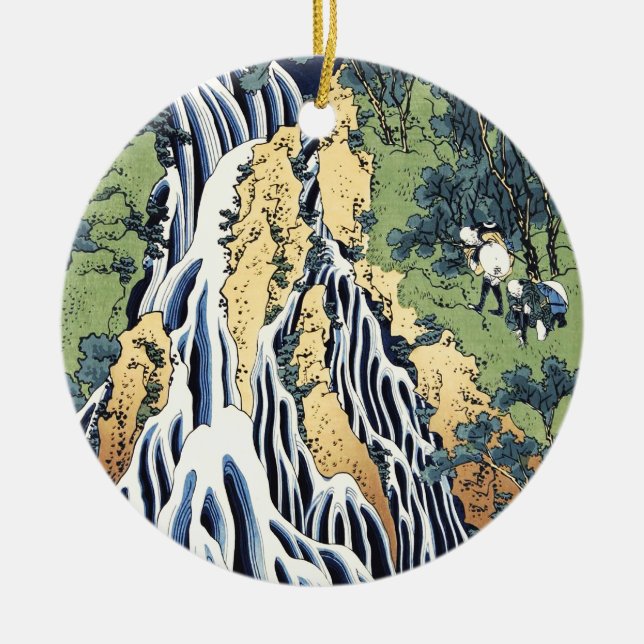 Kirifuri waterfall near Kurokami mountain Housai   Ceramic Ornament (Front)