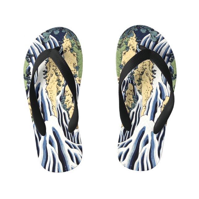 Kirifuri waterfall near Kurokami mountain Housai   Kid's Flip Flops (Footbed)