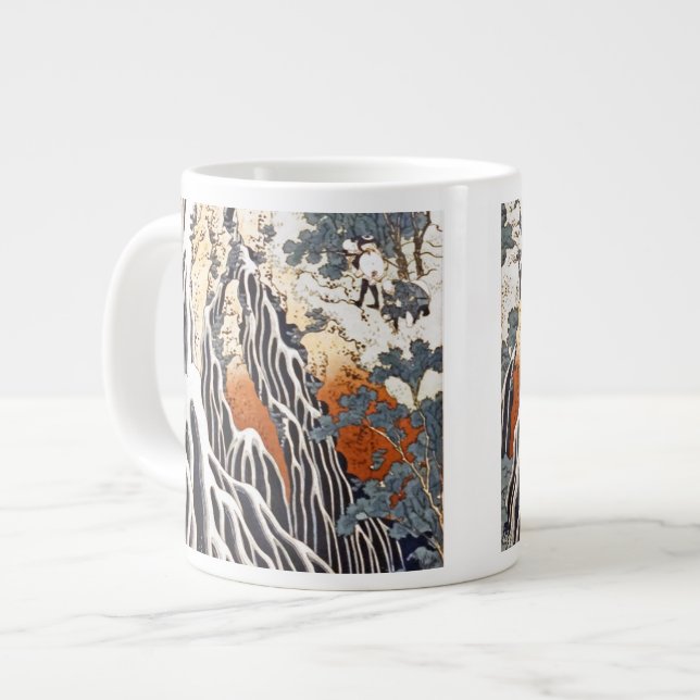 Kirifuri Waterfall on Mount Kurokami in Shimotsuke Giant Coffee Mug (Front Left)