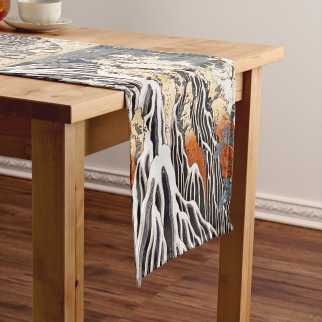 Kirifuri Waterfall on Mount Kurokami in Shimotsuke Short Table Runner (In Situ)