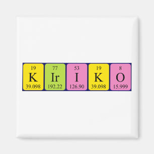 Kiriko periodic table name magnet