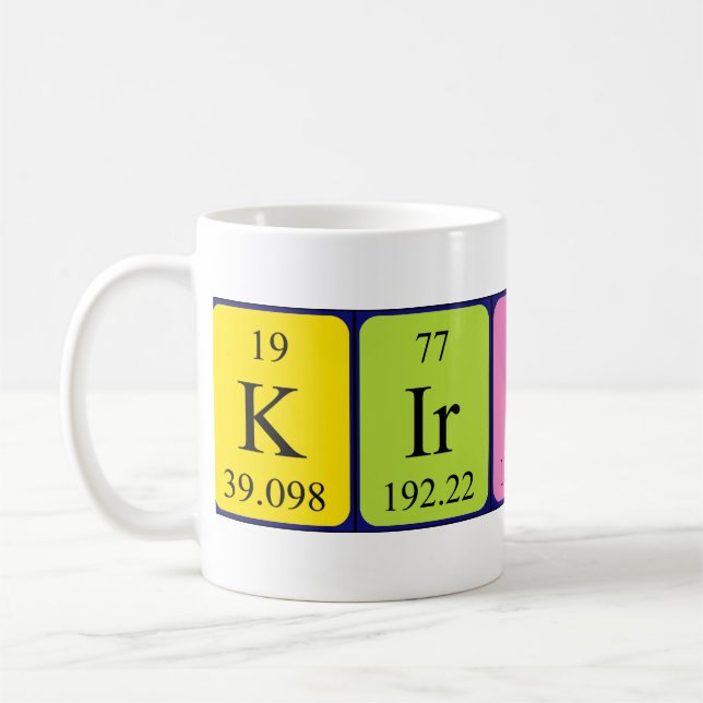 Kiriko periodic table name mug (Left)