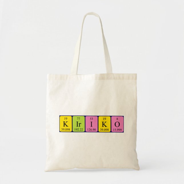 Kiriko periodic table name tote bag (Front)