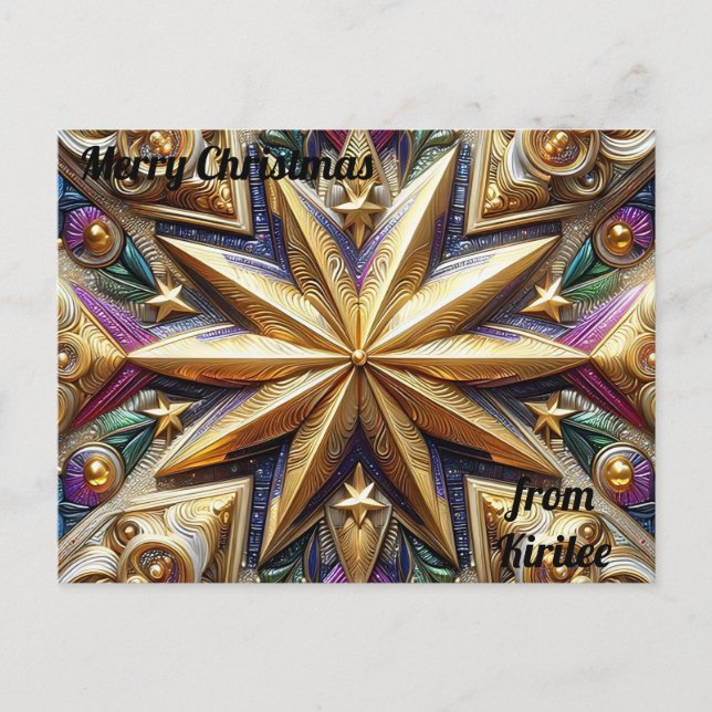 KIRILEE ~ CHRISTMAS ~ 3D star pattern ~ Postcard (Front)