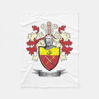Kirk Family Crest Coat of Arms Fleece Blanket