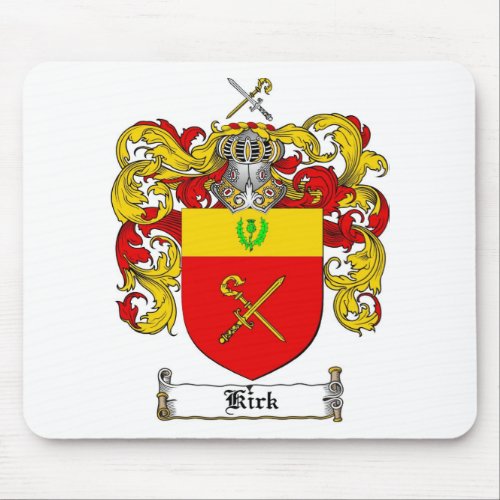 KIRK FAMILY CREST _  KIRK COAT OF ARMS MOUSE PAD