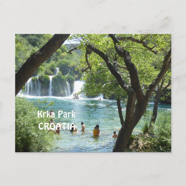 Kirka Waterfalls Croatia Scenic Travel Postcard (Front)