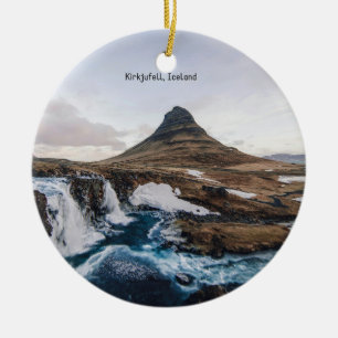 Kirkjufell, Church Mountain, Iceland, Ceramic Ornament