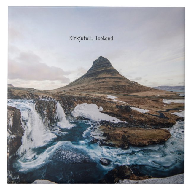 Kirkjufell, Church Mountain, Iceland Ceramic Tile (Front)