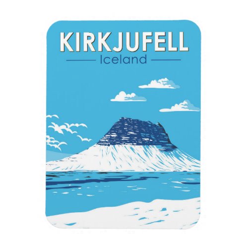 Kirkjufell Iceland Travel Art Vintage Magnet