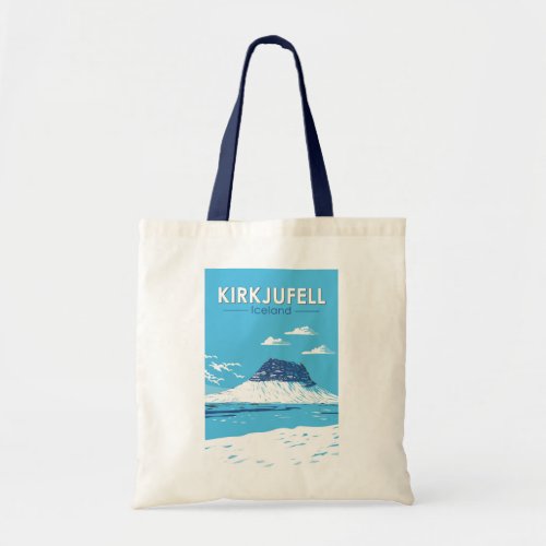 Kirkjufell Iceland Travel Art Vintage Tote Bag
