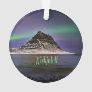 Kirkjufell Mountain in Iceland Northern Lights Ornament