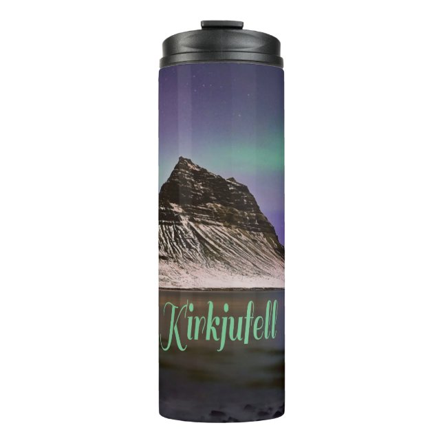 Kirkjufell Mountain in Iceland Northern Lights Thermal Tumbler (Front)