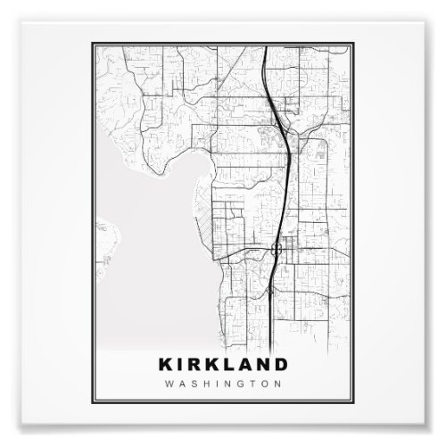 Kirkland Map Photo Print