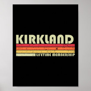 Kirkland Surname Funny Retro Vintage 90s Birthday Poster