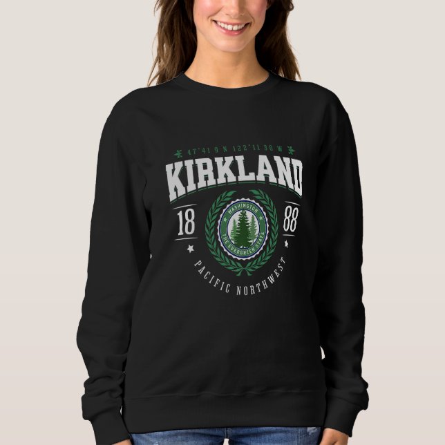 Kirkland Washington State Pine Tree WA Souvenir Re Sweatshirt (Front)
