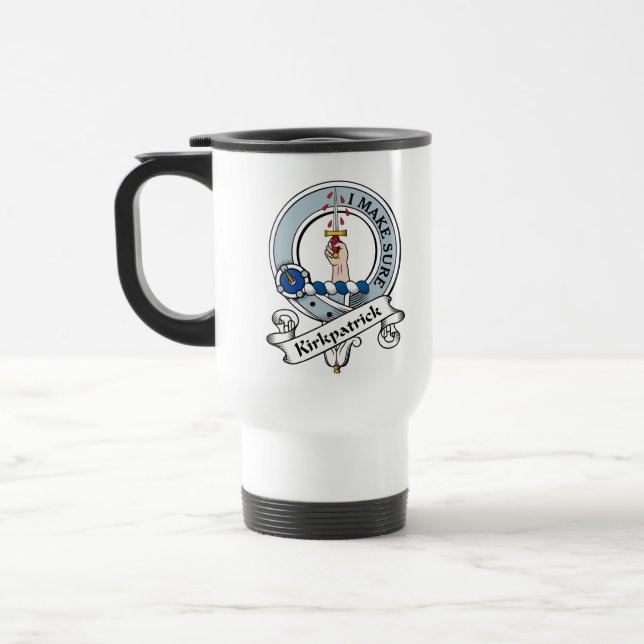 Kirkpatrick Clan Badge Travel Mug (Left)