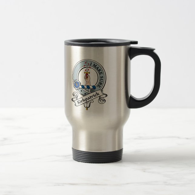 Kirkpatrick Clan Badge Travel Mug (Right)
