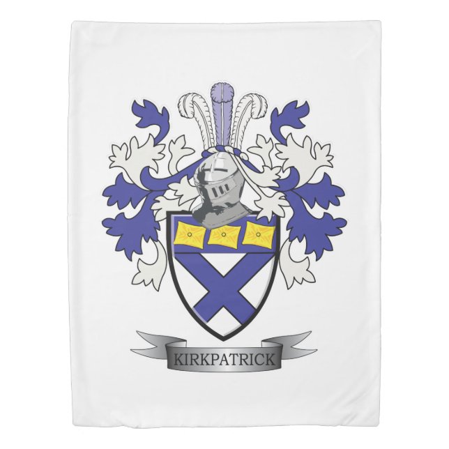 Kirkpatrick Family Crest Coat of Arms Duvet Cover (Front)