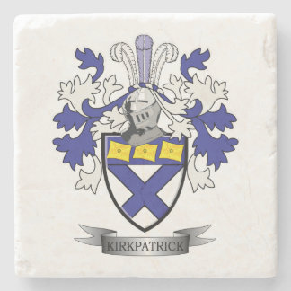 Kirkpatrick Family Crest Coat of Arms Stone Coaster
