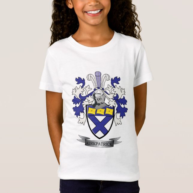 Kirkpatrick Family Crest Coat of Arms T-Shirt (Front)