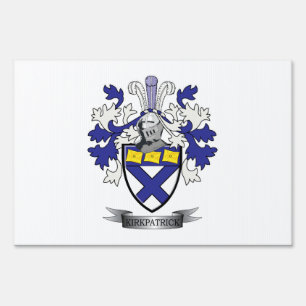 Kirkpatrick Family Crest Coat of Arms Yard Sign