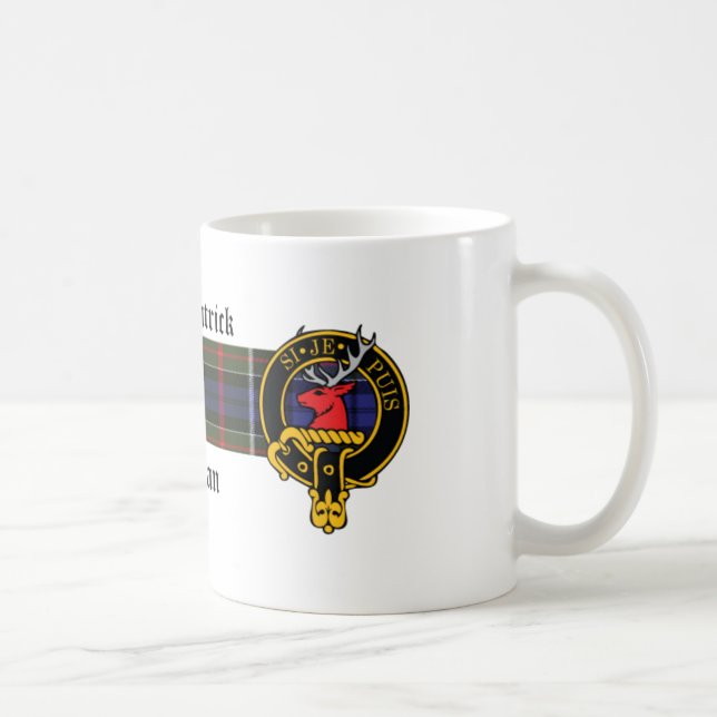 Kirkpatrick Scottish Crest and Tartan mug (Right)