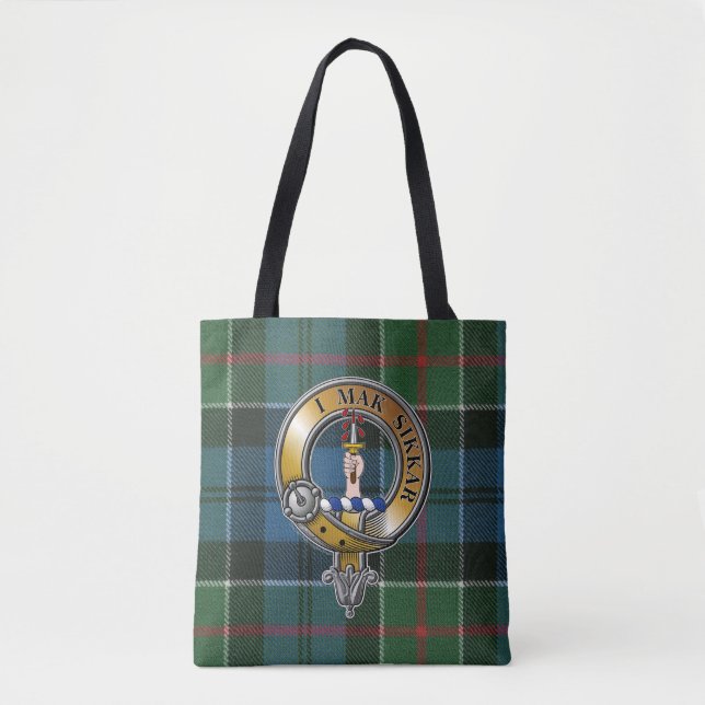 Kirkpatrick Tartan & Badge Tote Bag (Front)