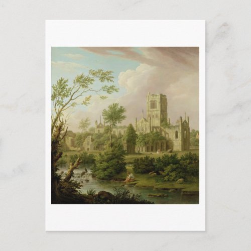 Kirkstall Abbey Yorkshire 1747 oil on canvas Postcard