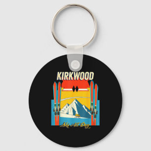 Kirkwood california ski day - retro vintage style keychain
