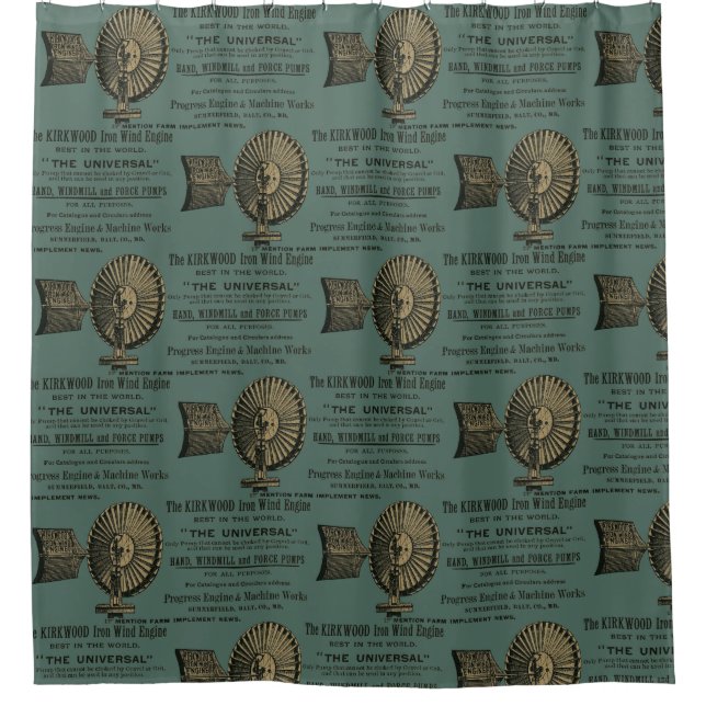 Kirkwood Iron Wind Engine Windmill Summerfield 188 Shower Curtain (Front)