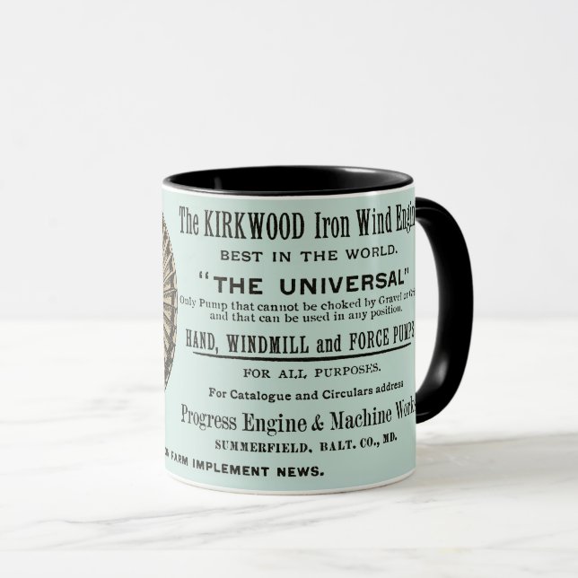 Kirkwood Iron Wind Engine Windmill Summerfield Mug (Front Right)