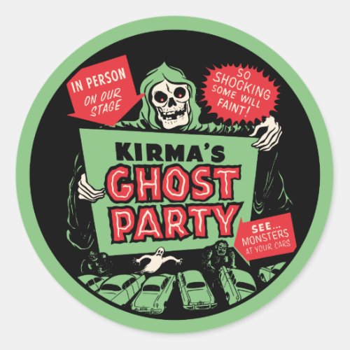 Kirmas Ghost Party Spook Show Poster Sticker