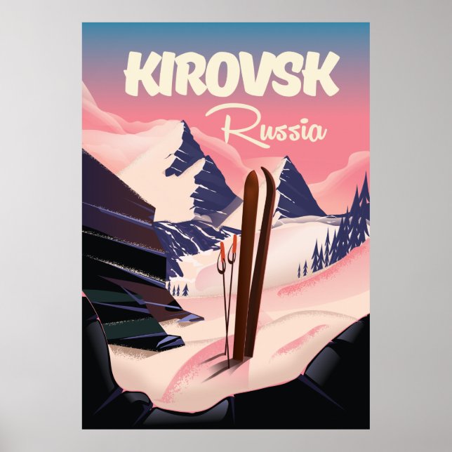 Kirovsk Russia ski travel poster (Front)