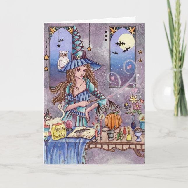 Kirra - Witch, Cat and Owl Card (Front)